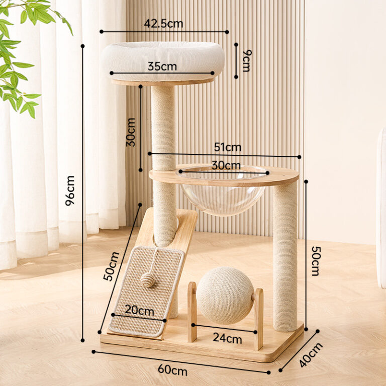 Arbre à chat en chêne naturel – M