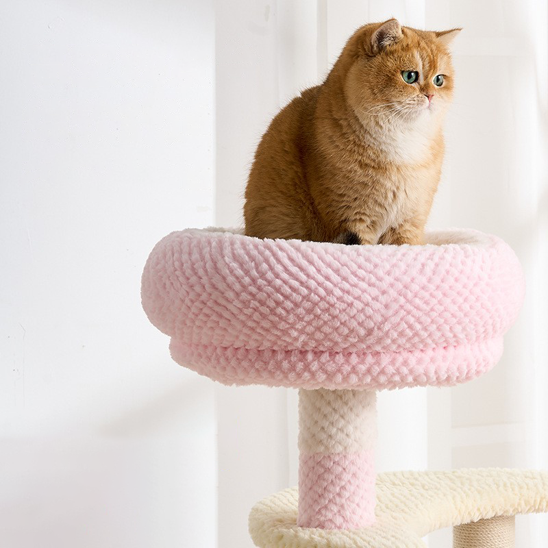 Arbre à chat - Crème Cozy - Rose – Image 4