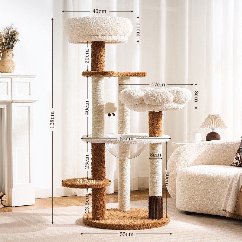 Arbre à chat - Crème Cozy - Brun – Image 3